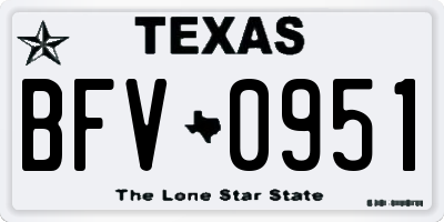 TX license plate BFV0951