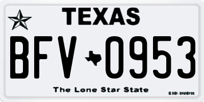 TX license plate BFV0953