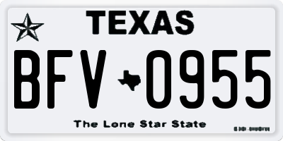 TX license plate BFV0955