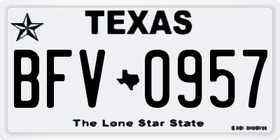 TX license plate BFV0957