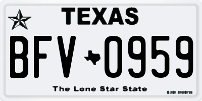 TX license plate BFV0959