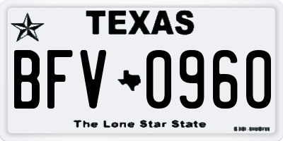 TX license plate BFV0960