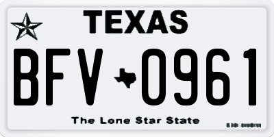 TX license plate BFV0961