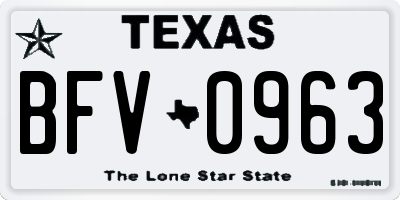 TX license plate BFV0963