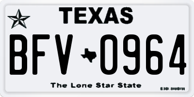 TX license plate BFV0964