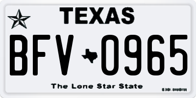 TX license plate BFV0965