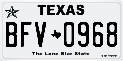 TX license plate BFV0968