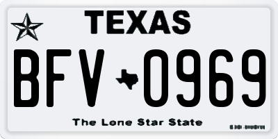 TX license plate BFV0969