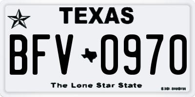 TX license plate BFV0970