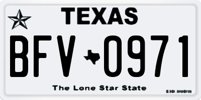 TX license plate BFV0971