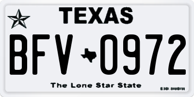 TX license plate BFV0972