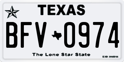 TX license plate BFV0974