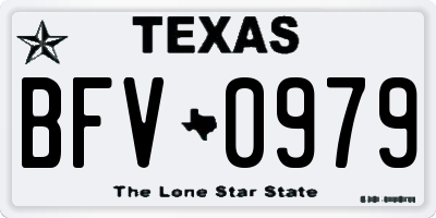 TX license plate BFV0979