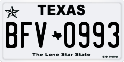 TX license plate BFV0993