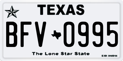 TX license plate BFV0995