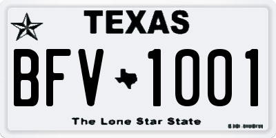 TX license plate BFV1001