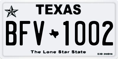 TX license plate BFV1002