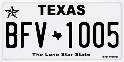 TX license plate BFV1005