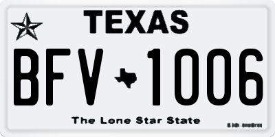 TX license plate BFV1006