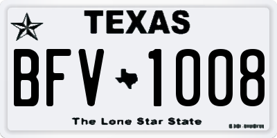 TX license plate BFV1008