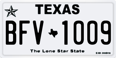 TX license plate BFV1009