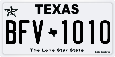 TX license plate BFV1010