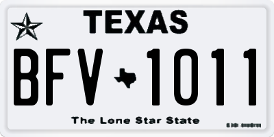 TX license plate BFV1011