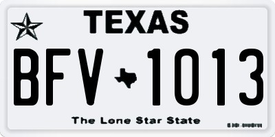 TX license plate BFV1013