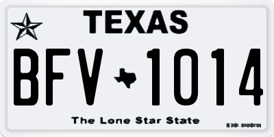 TX license plate BFV1014
