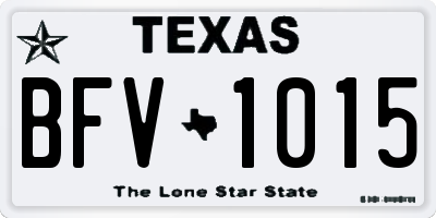 TX license plate BFV1015