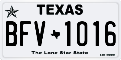 TX license plate BFV1016