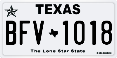 TX license plate BFV1018