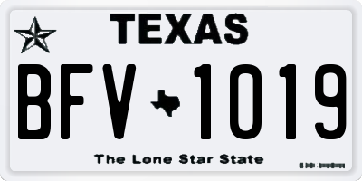 TX license plate BFV1019