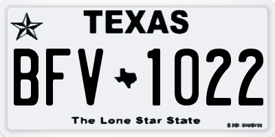 TX license plate BFV1022