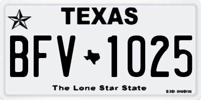 TX license plate BFV1025