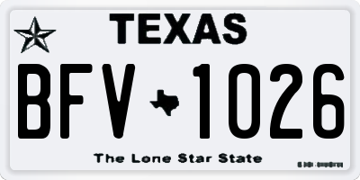 TX license plate BFV1026