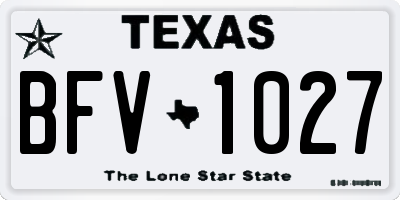 TX license plate BFV1027