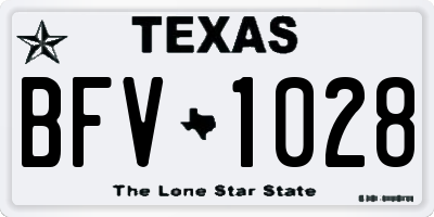 TX license plate BFV1028