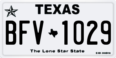 TX license plate BFV1029