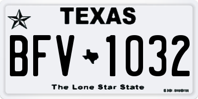 TX license plate BFV1032
