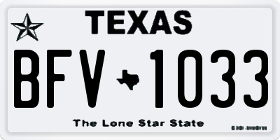 TX license plate BFV1033
