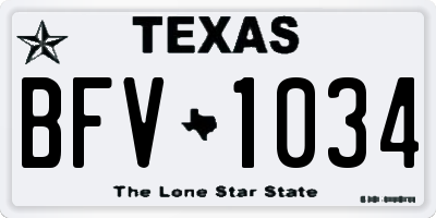TX license plate BFV1034