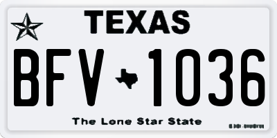 TX license plate BFV1036