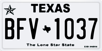 TX license plate BFV1037