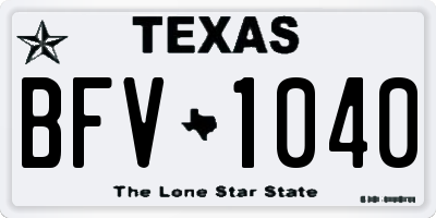 TX license plate BFV1040