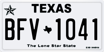 TX license plate BFV1041