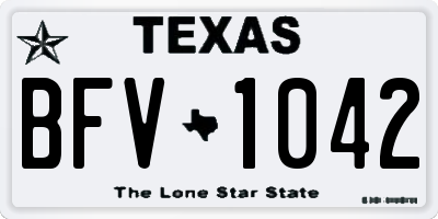 TX license plate BFV1042