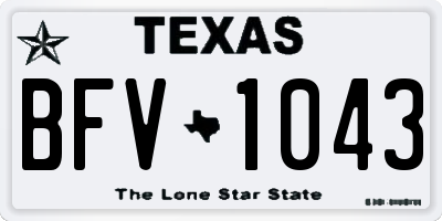TX license plate BFV1043