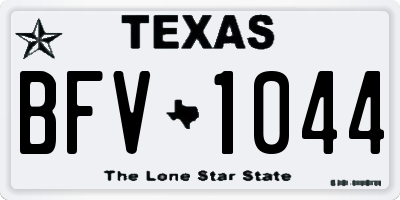 TX license plate BFV1044