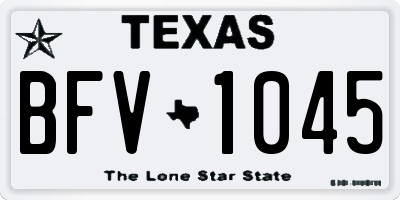 TX license plate BFV1045